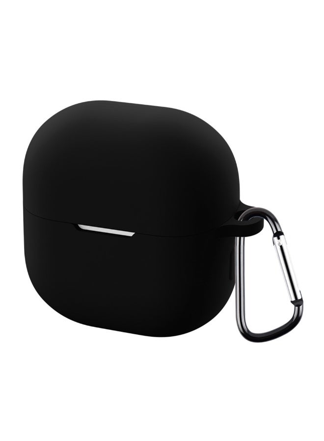 Silicone Case for Huawei Huawei Free Clip 2 with Carabiner Hook, Shockproof Protective Cover, Solid Color (Black)